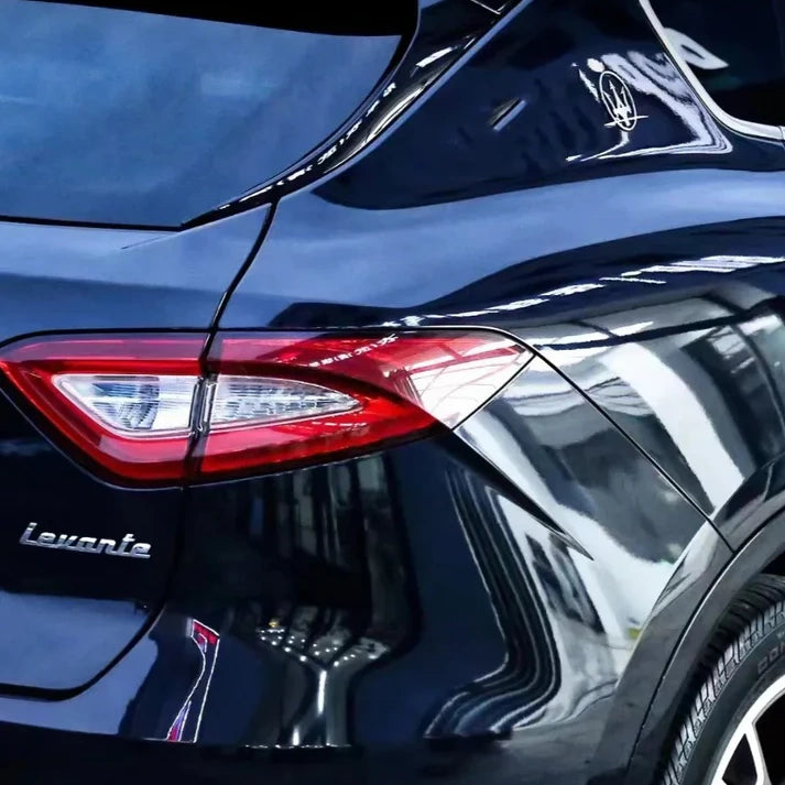 Anole Glossy Metallic Glitter Black Blue Car Vinyl Wrap