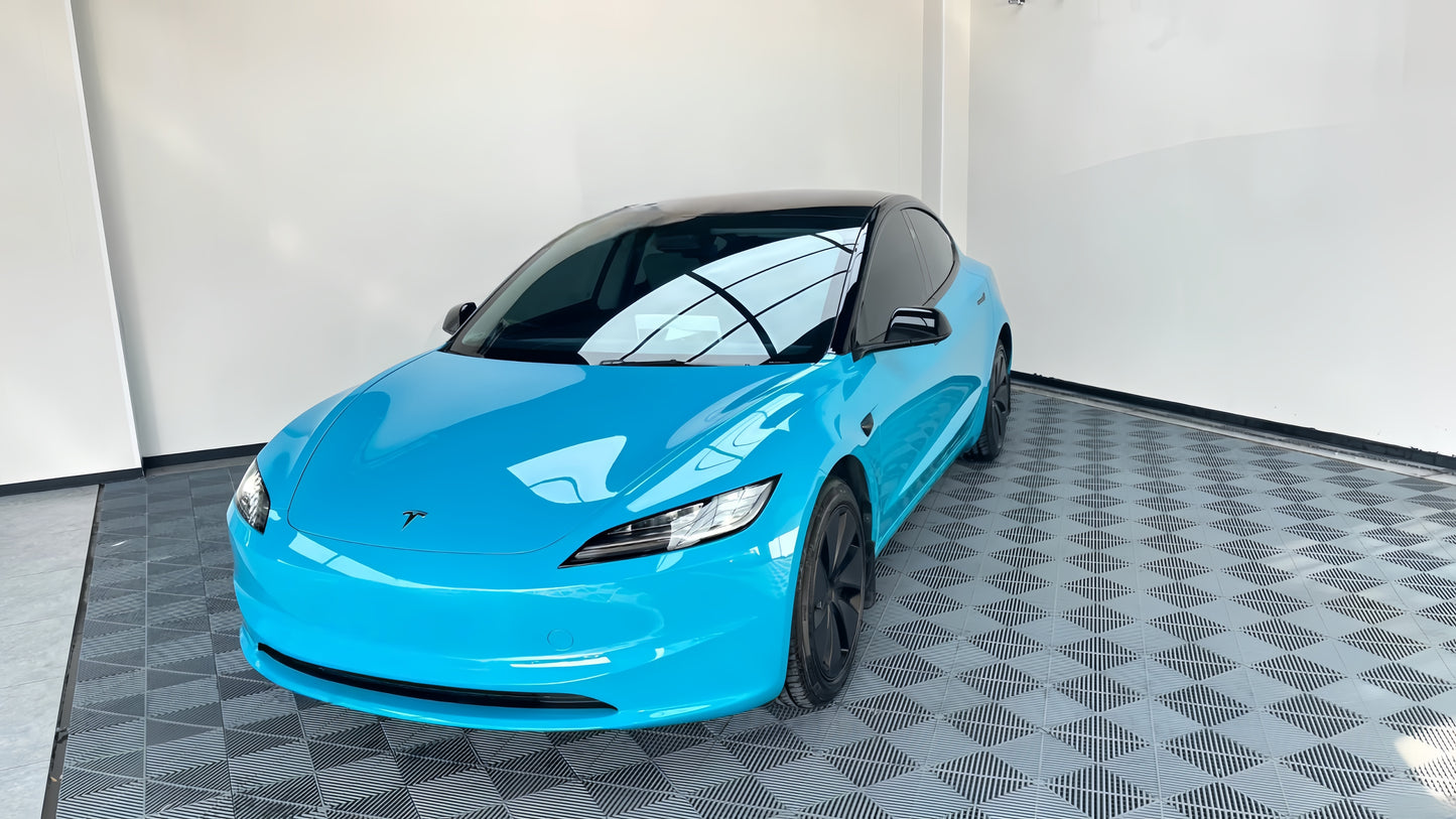 Anole High Glossy Miami Blue Car Vinyl Wrap