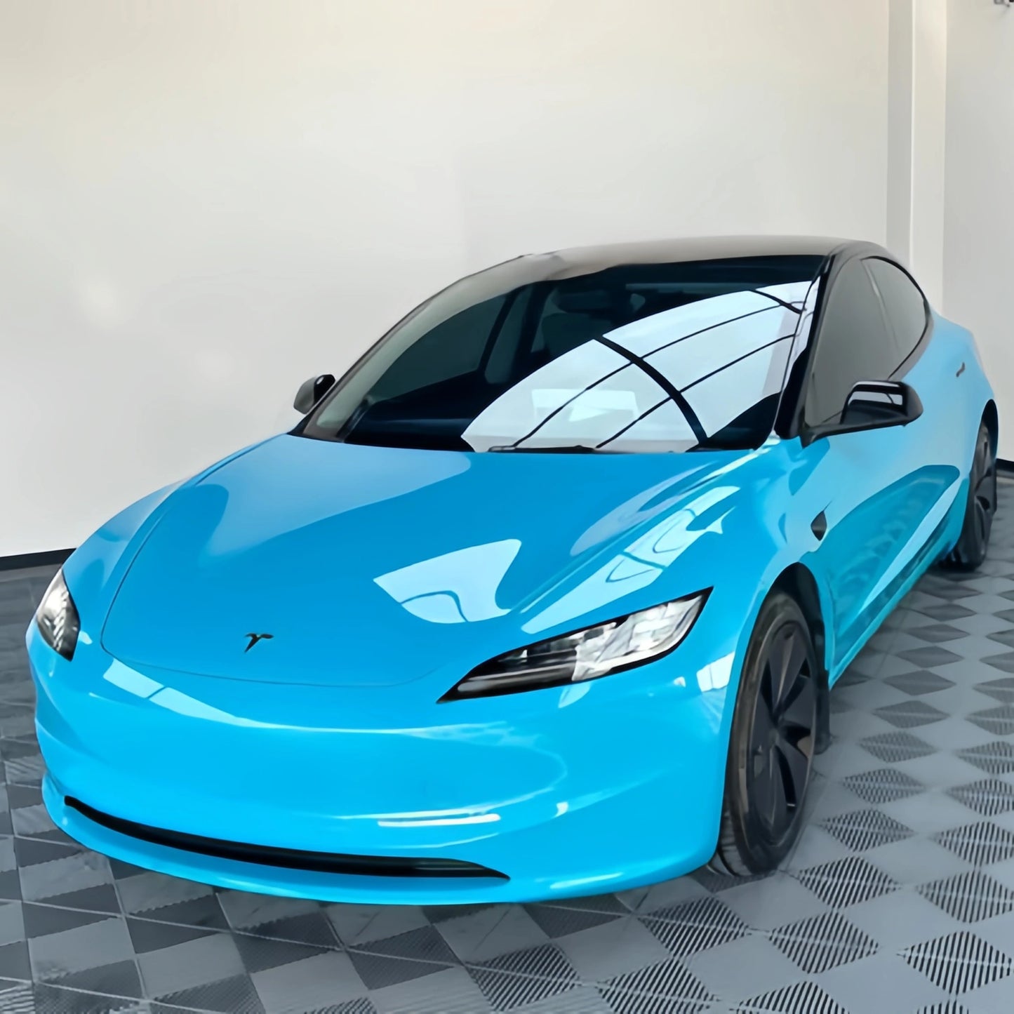 Anole High Glossy Miami Blue Car Vinyl Wrap