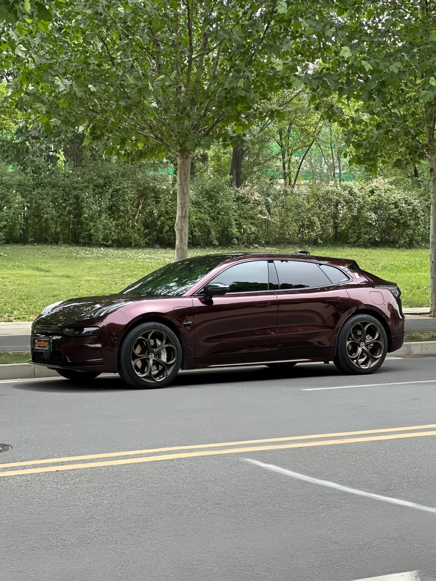 Anole Glossy PET Metallic Dark Red Car Vinyl Wrap