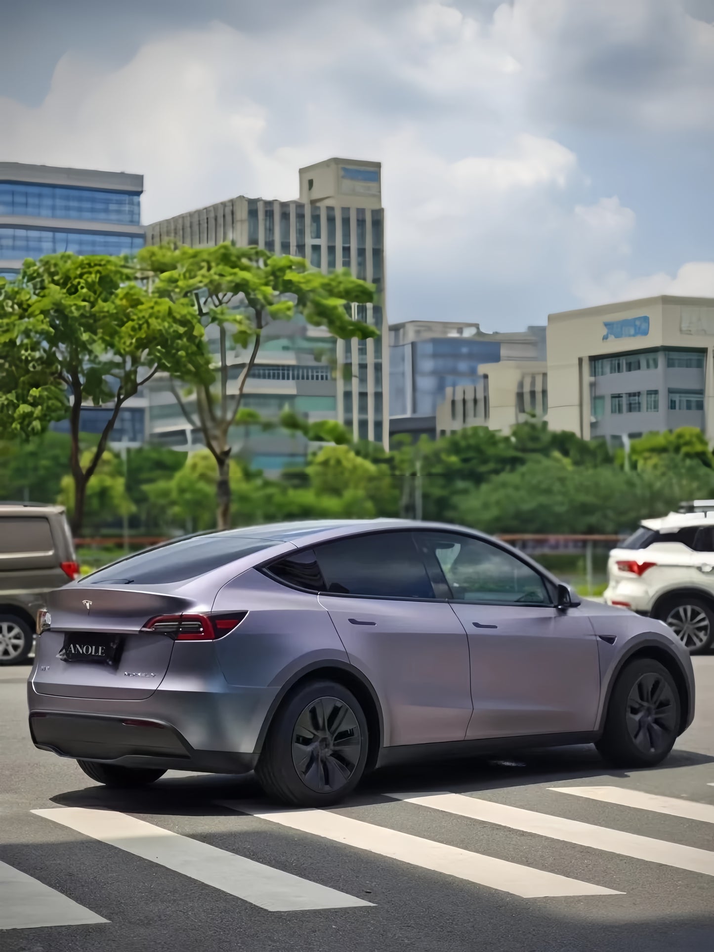 Anole Matte Gunmetal Silver Purple Vinyl Car Wrap