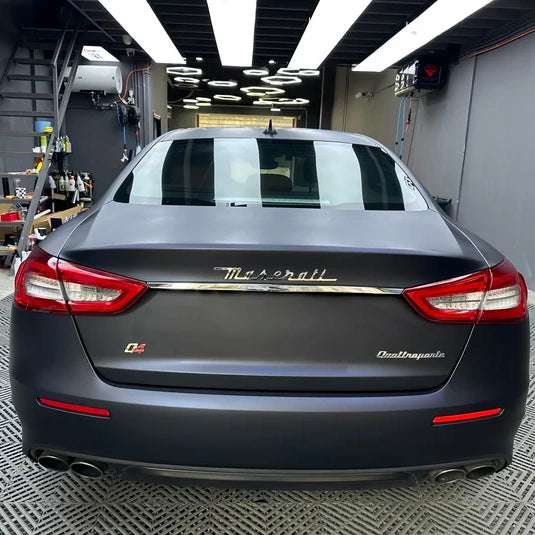 Anole Matte Metallic Black Blue Vinyl Car Wrap
