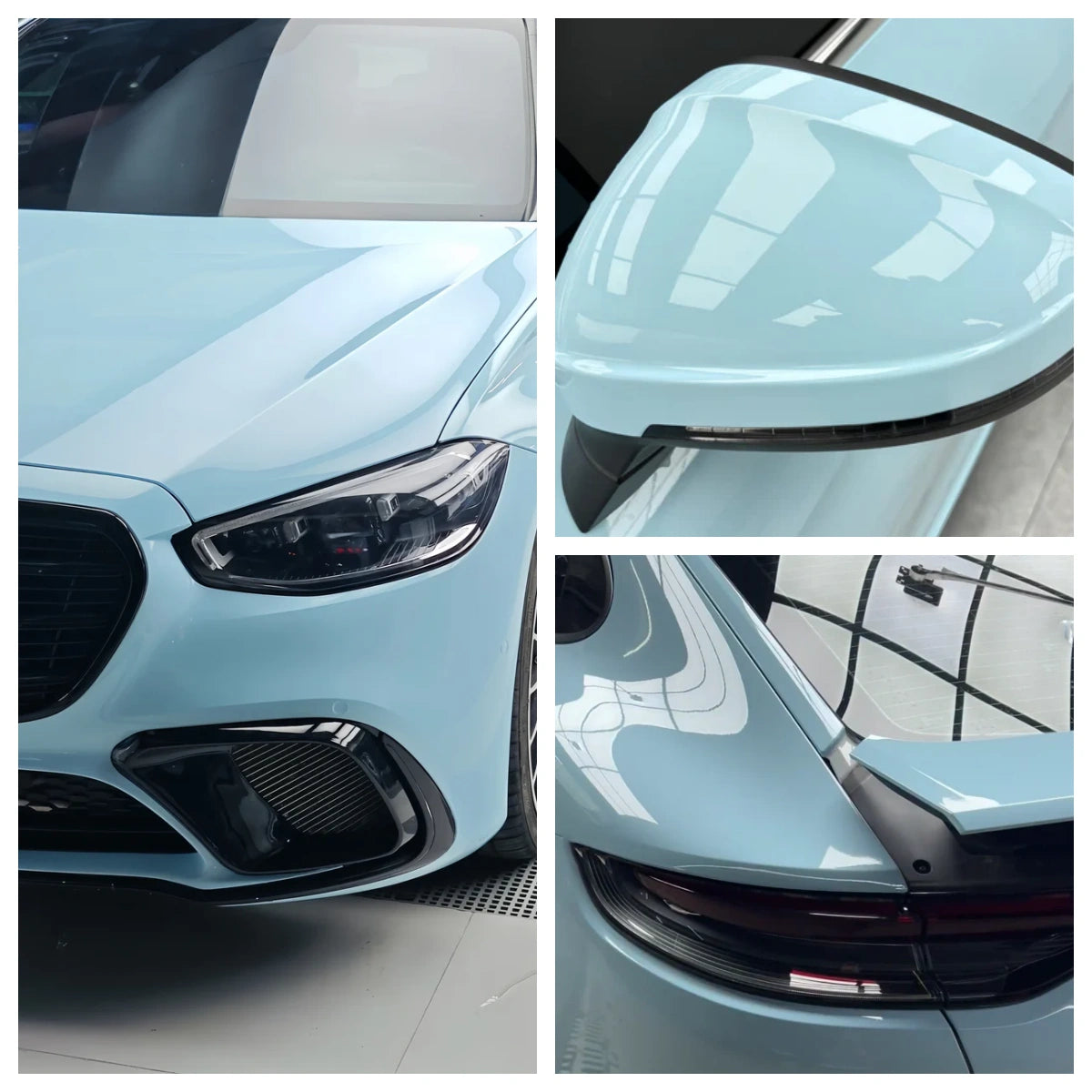 Anole High Glossy Glacier Blue Vinyl Wrap Car