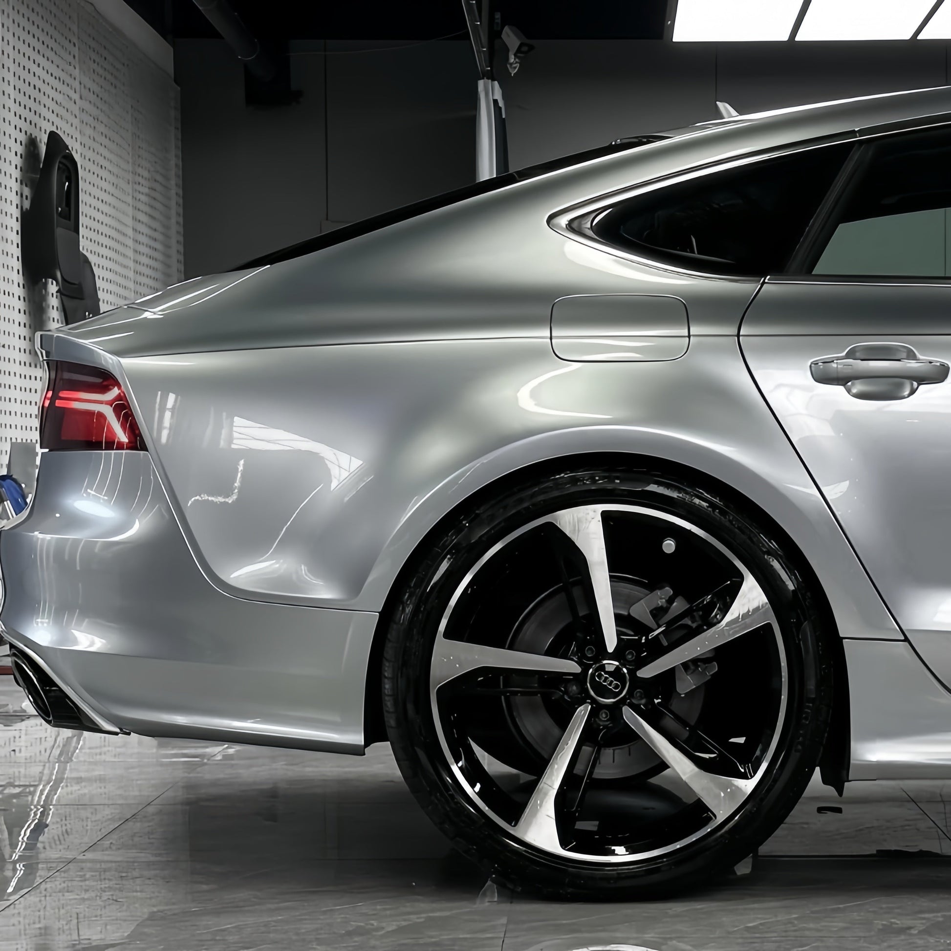 Anole Glossy Metallic Florett Silver Car Vinyl Wrap 12