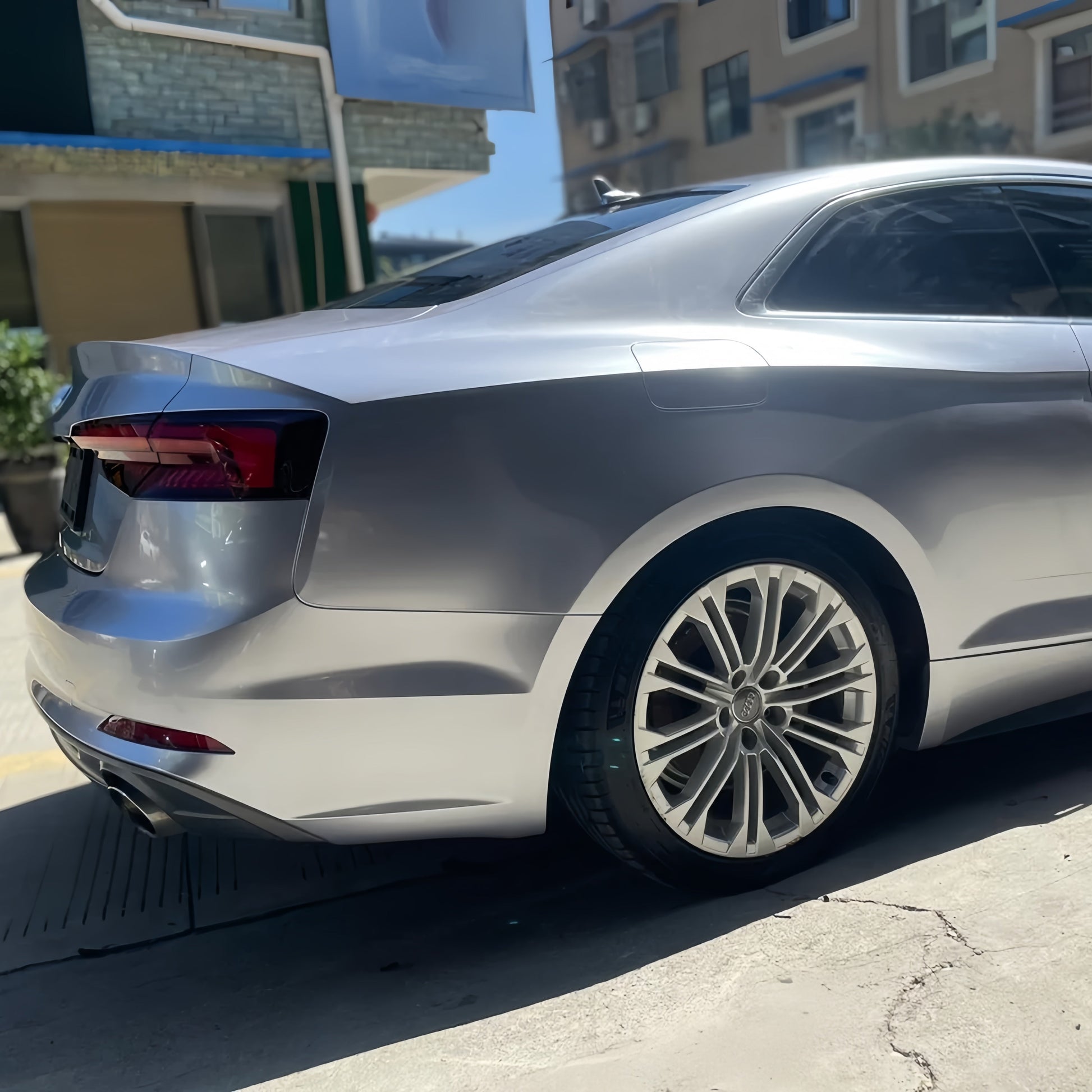 Anole Glossy Metallic Florett Silver Car Vinyl Wrap 13