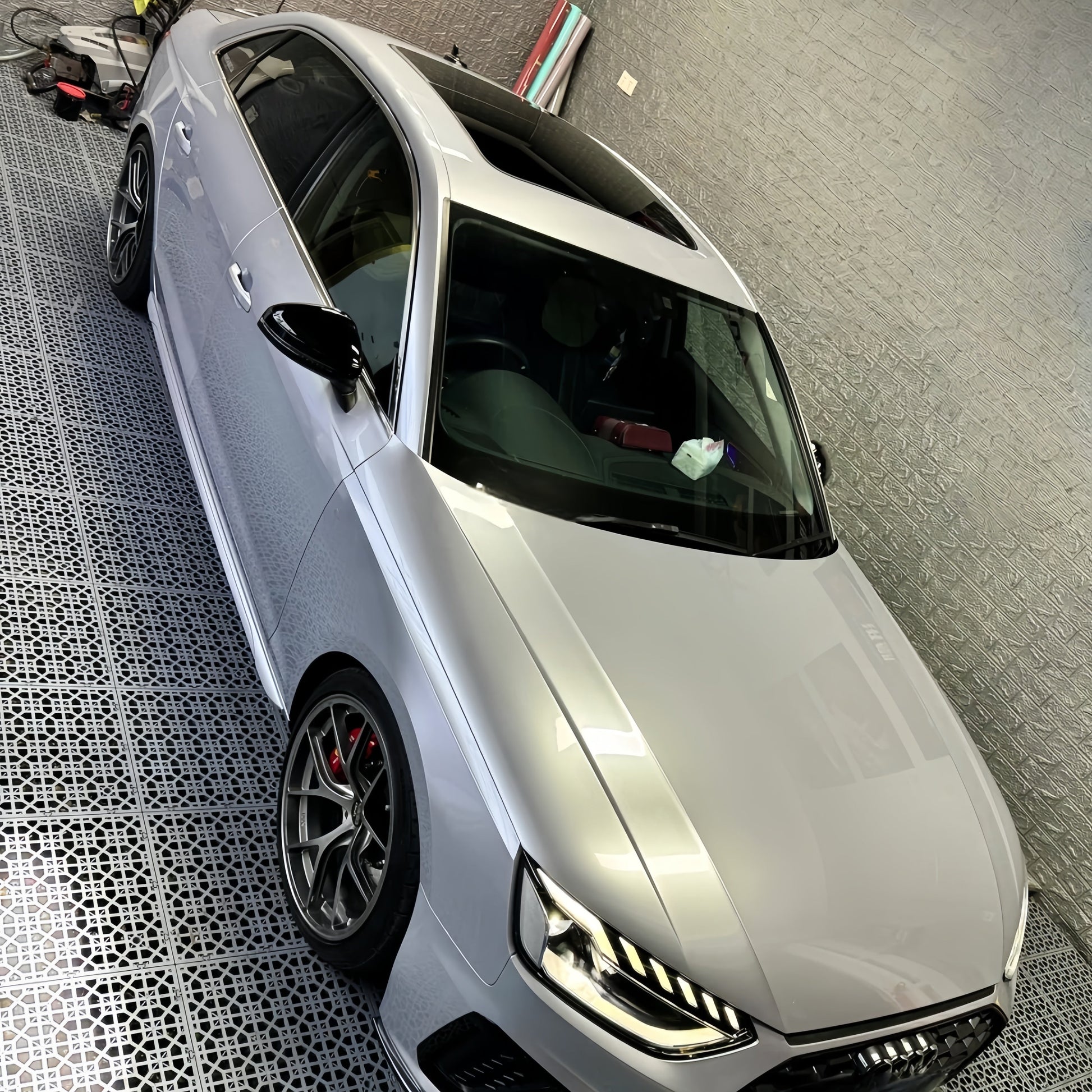 Anole Glossy Metallic Florett Silver Car Vinyl Wrap 29