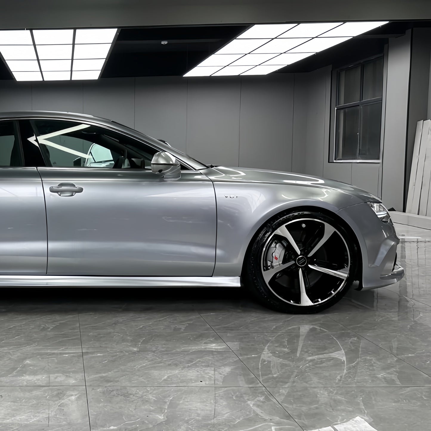 Anole Glossy Metallic Florett Silver Car Vinyl Wrap 6