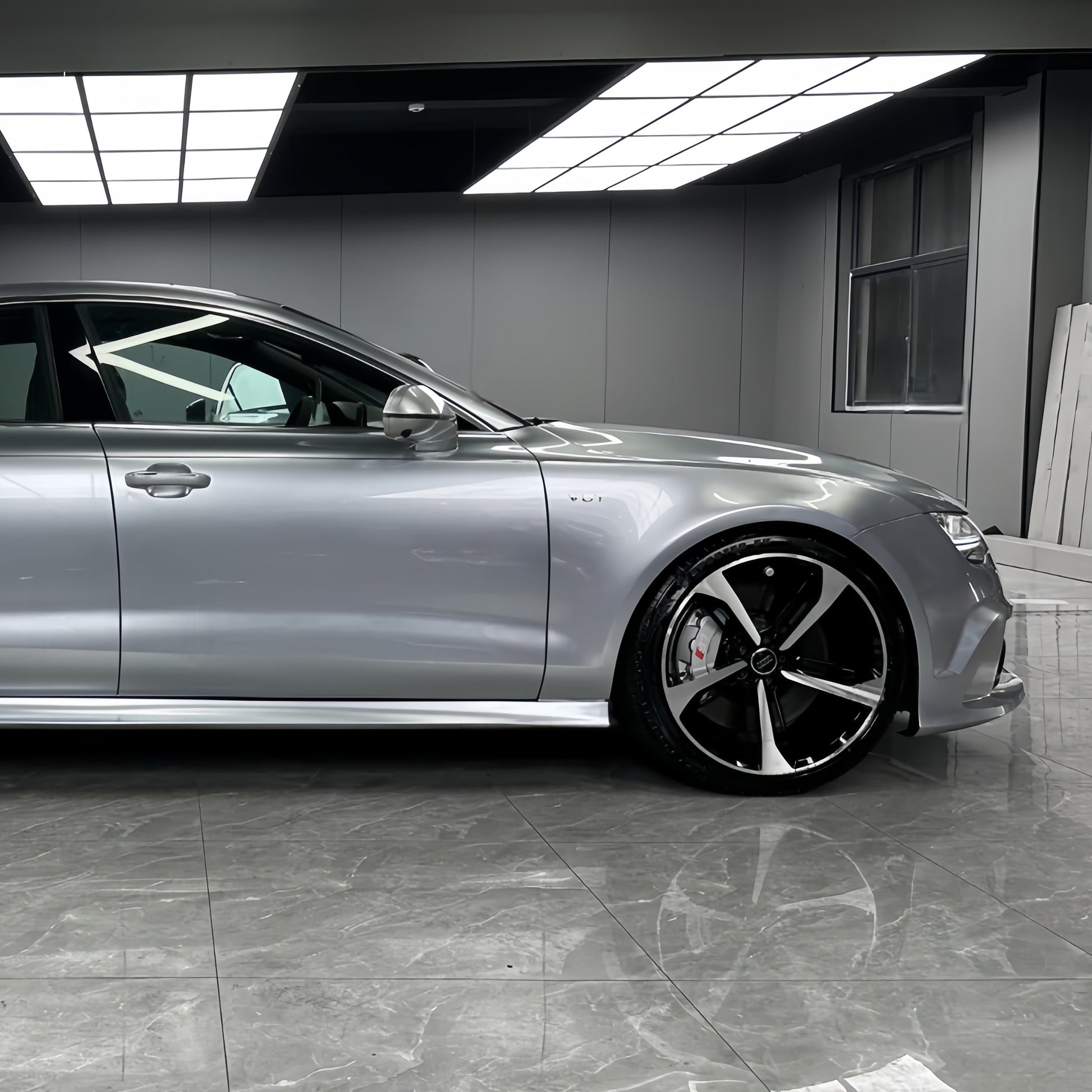Anole Glossy Metallic Florett Silver Car Vinyl Wrap 6