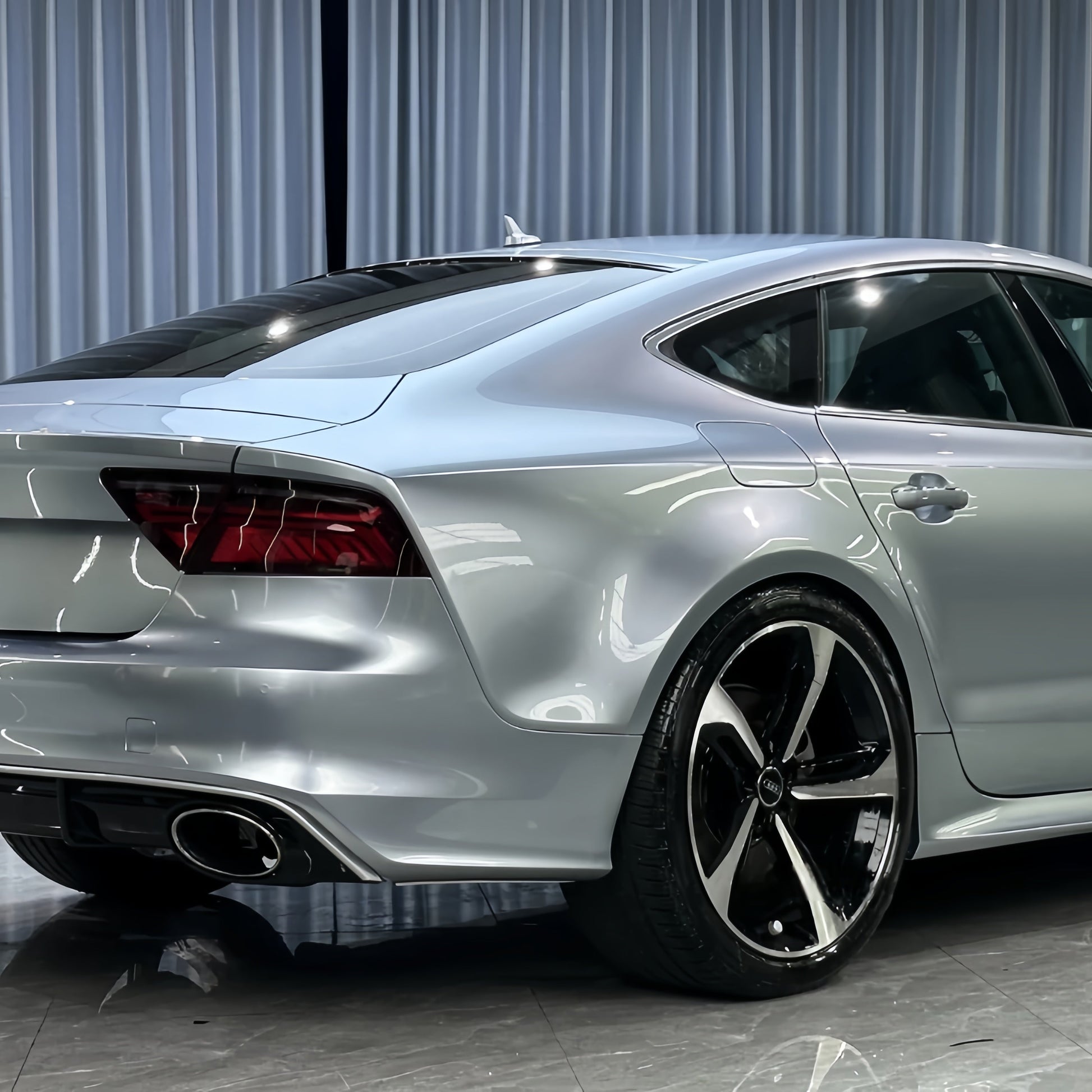 Anole Glossy Metallic Florett Silver Car Vinyl Wrap 7