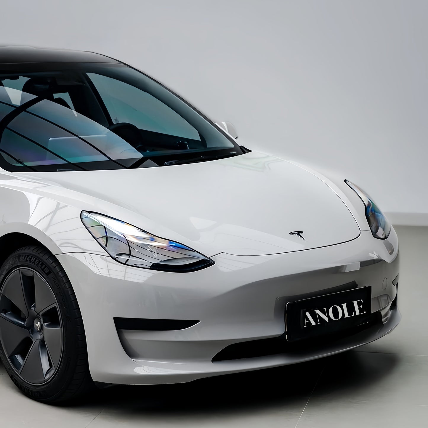Anole High Glossy Bright Gray Vinyl Car Wrap 11
