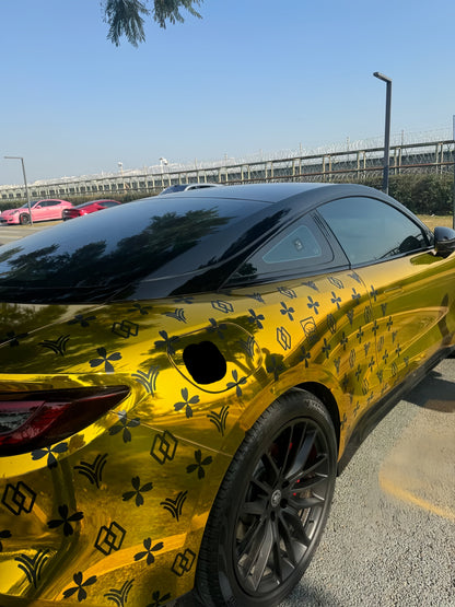 Anole Mirror Chrome Stretching Gold Vinyl Car Wrap 13