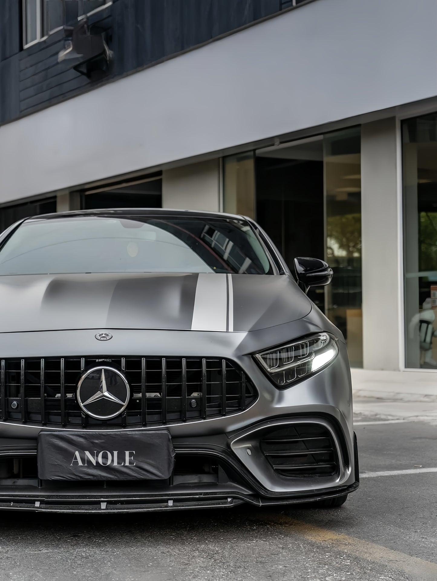 Anole Glossy Metallic Cadet Gray Car Vinyl Wrap