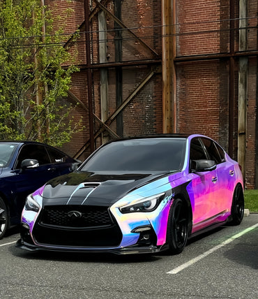Anole Glossy Iridescent Opal Chrome White  Laser Car Vinyl Wrap