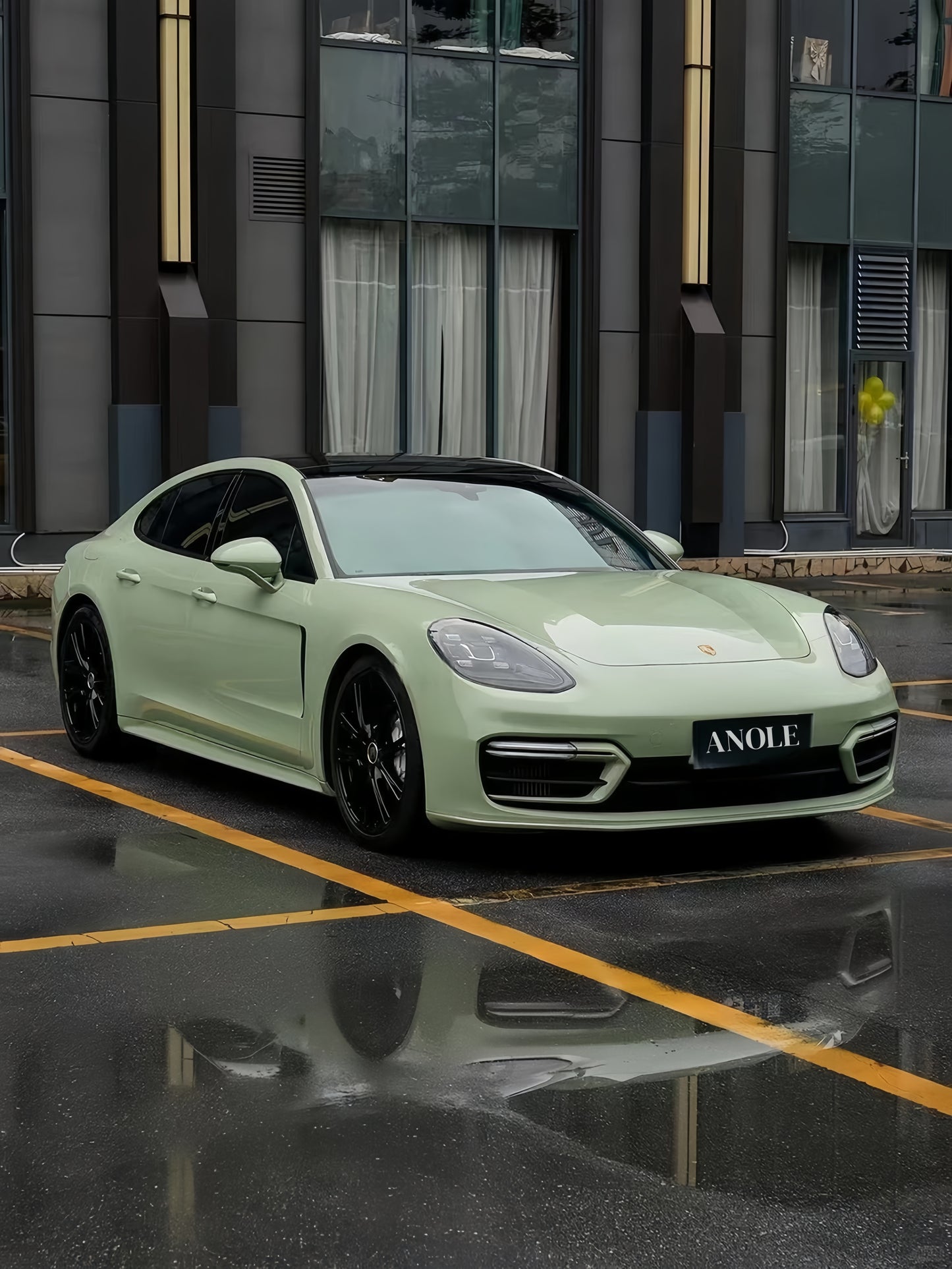 Anole Super Glossy Light Khaki Green Vinyl Car Wrap