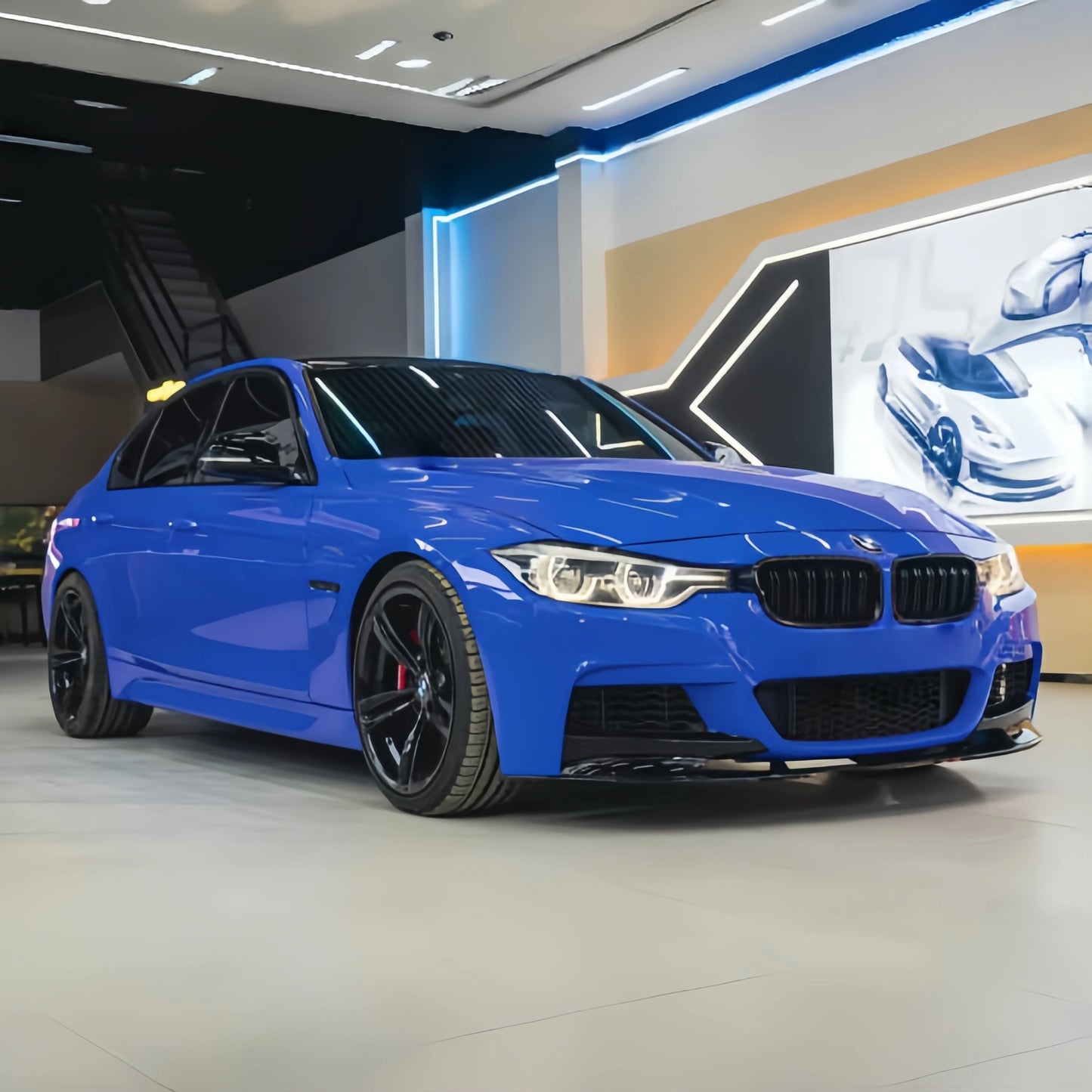 Anole High Gloss Piano Shark Blue Vinyl Car Wrap