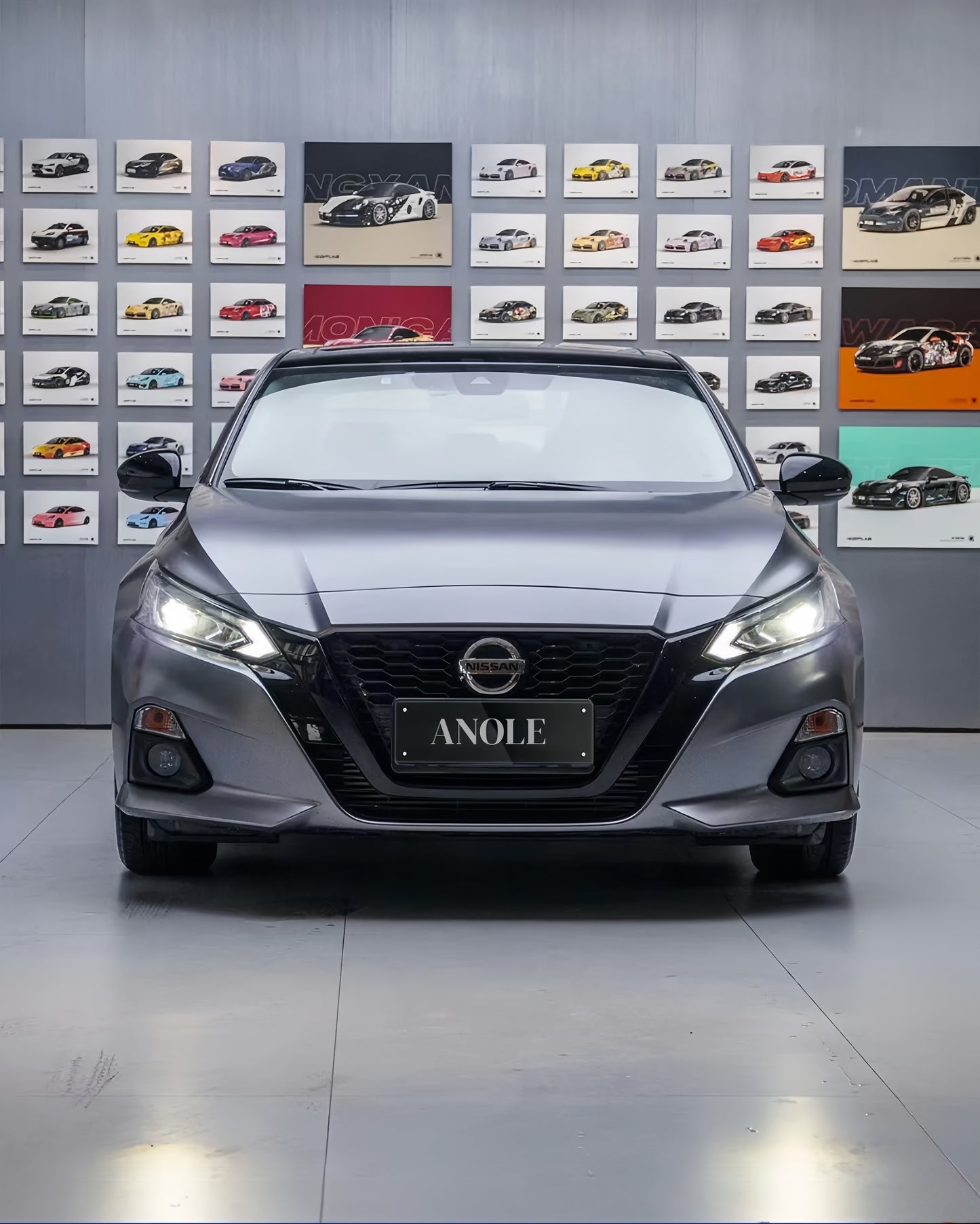 Anole Glossy Metallic Cadet Gray Car Vinyl Wrap