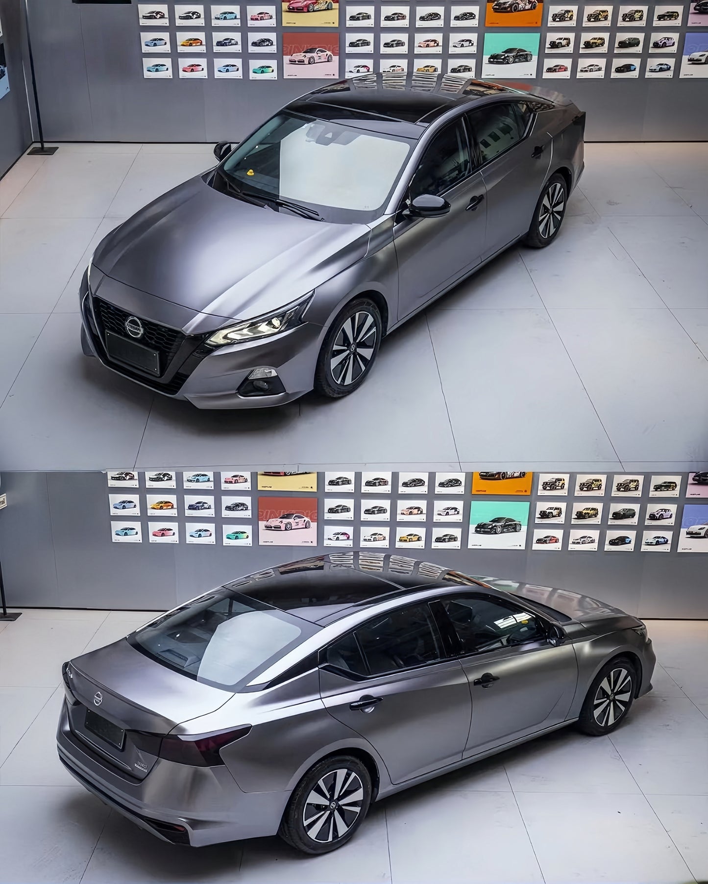 Anole Glossy Metallic Cadet Gray Car Vinyl Wrap