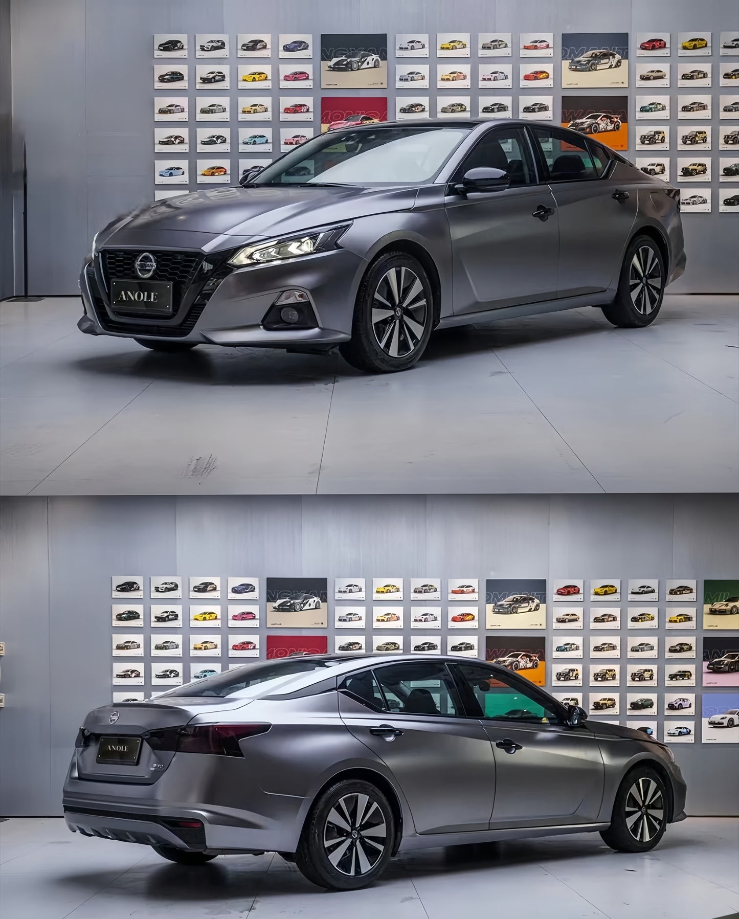 Anole Glossy Metallic Cadet Gray Car Vinyl Wrap