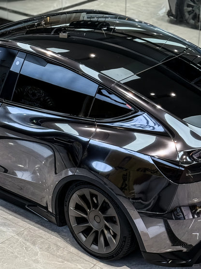 Anole Mirror Chrome Stretching Gray Car Wrap