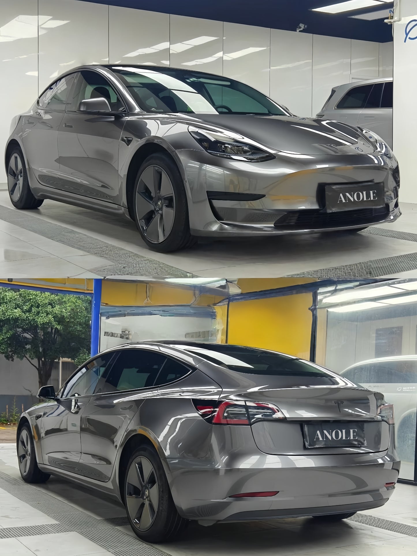 Anole Glossy Metallic Brown Gray Car Vinyl Wrap