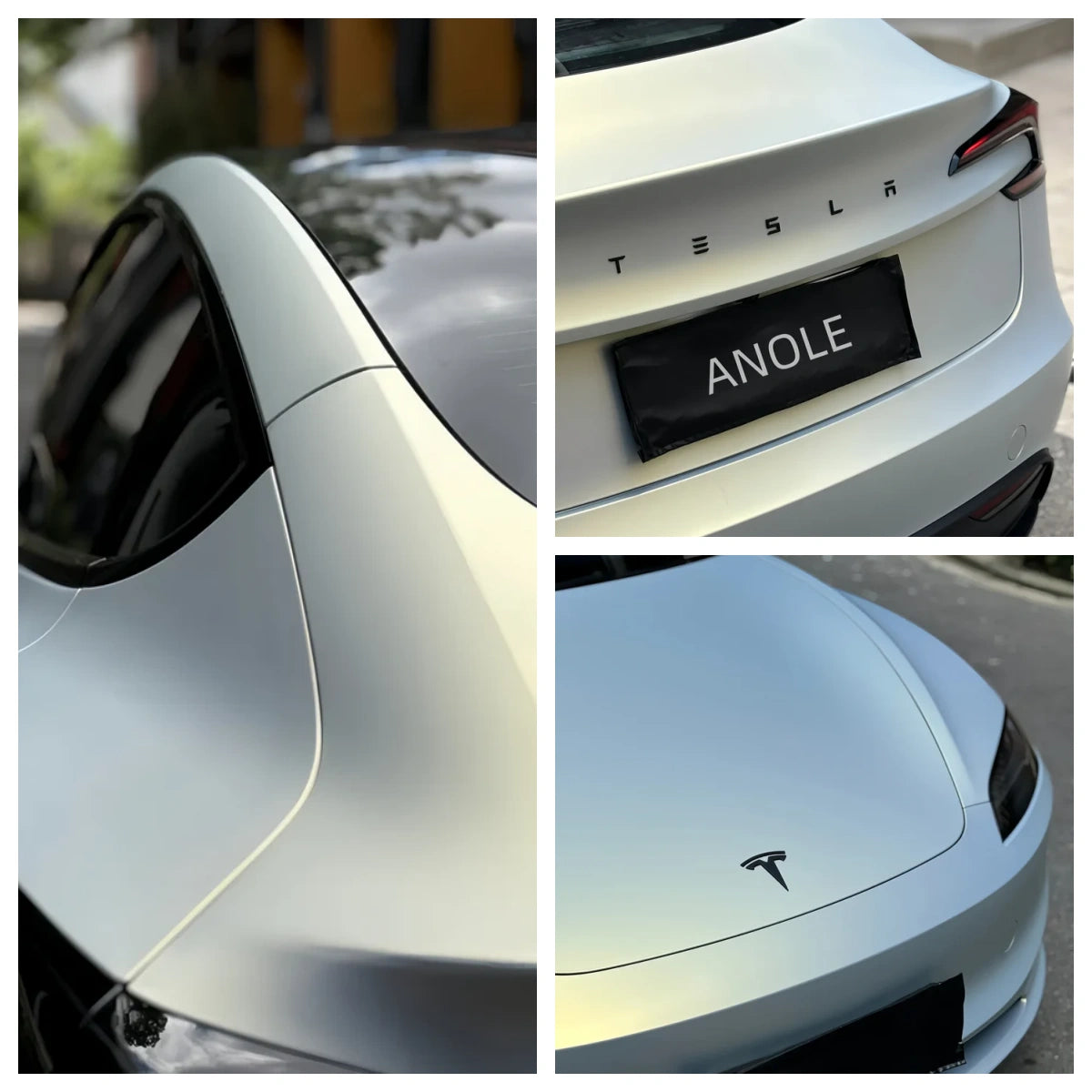 Anole Matte Glitter Metallic Pearl Blue Gold Car Vinyl Wrap