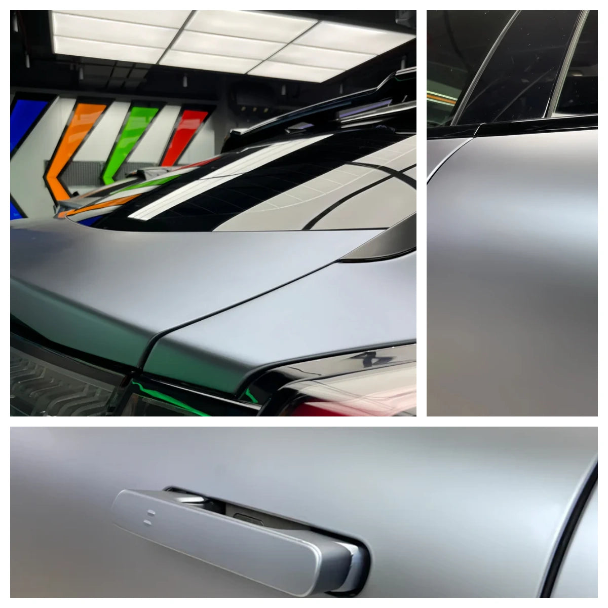 Anole Matte Silk Gray Blue Vinyl Car Wrap