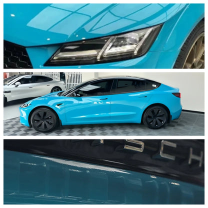 Anole High Glossy Miami Blue Car Vinyl Wrap