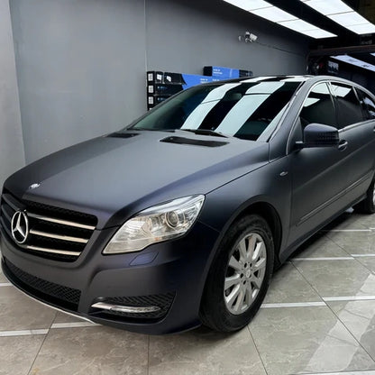 Anole Matte Metallic Black Blue Vinyl Car Wrap