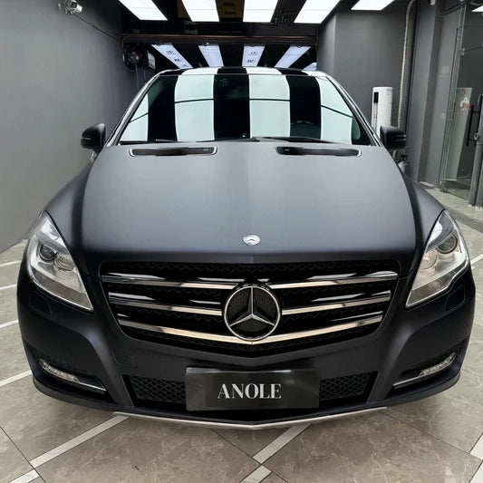 Anole Matte Metallic Black Blue Vinyl Car Wrap