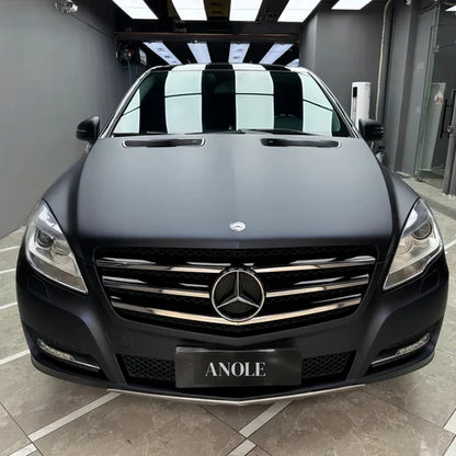 Anole Matte Metallic Black Blue Vinyl Car Wrap