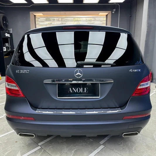 Anole Matte Metallic Black Blue Vinyl Car Wrap