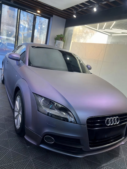 Anole Matte Gunmetal Silver Purple Vinyl Car Wrap