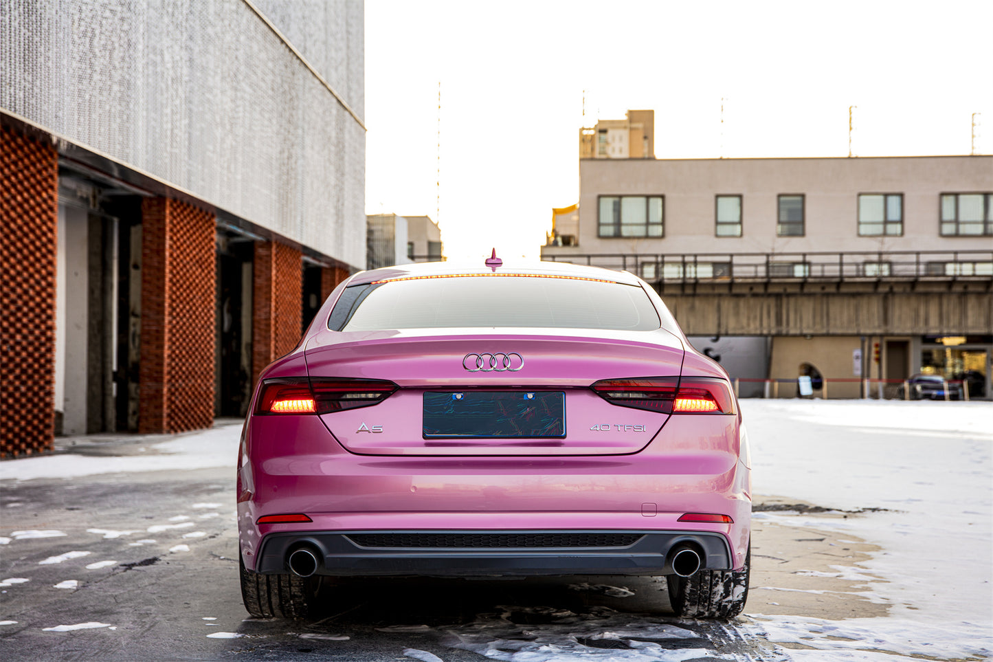 Anole Glitter Metallic Diamond Gold Pink Car Vinyl Wrap