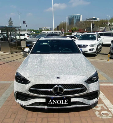Anole Self-Healing Matte Diamond Super Glitter Silver Car Vinyl Wrap Matte Silver Vinyl for Cars&Trucks