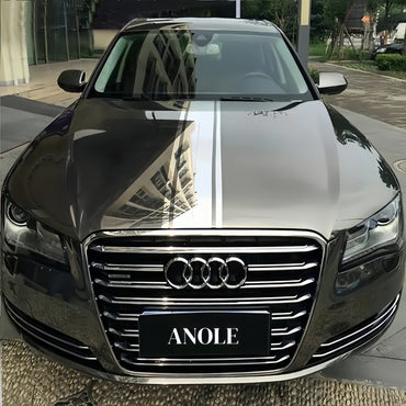 Anole Mirror Chrome Stretching Gray Car Wrap