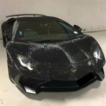 Anole Self-Healing Matte Diamond Super Glitter Black Car Wrap Matte Black Vinyl for Cars&Trucks