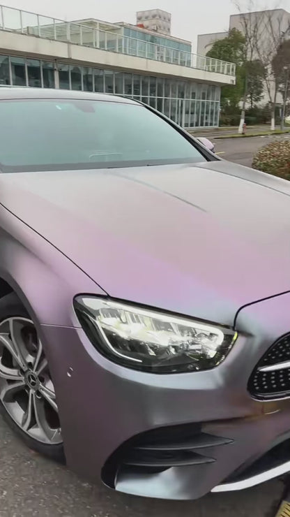 Anole Matte Gunmetal Silver Purple Vinyl Car Wrap